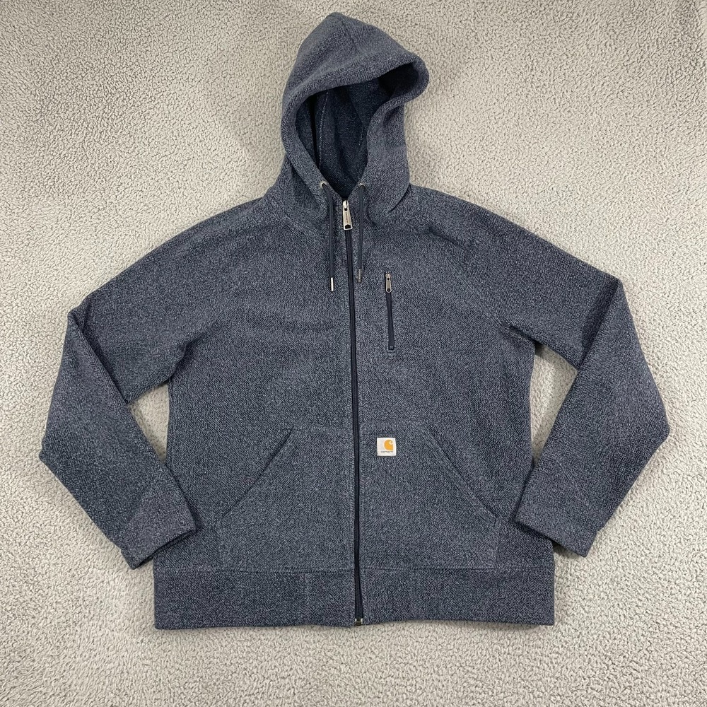Carhartt Kentwood Fleece Full Hoodie Women L Gray Full Zip